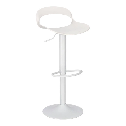 Hoker z oparciem regulowany Nest Simplet biały nowoczesny do kuchni wyspy lub baru