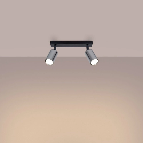 Plafon sufitowy WINX 2 czarny chrom nowoczesny LED do salonu i sypialni 30 cm SOLLUX