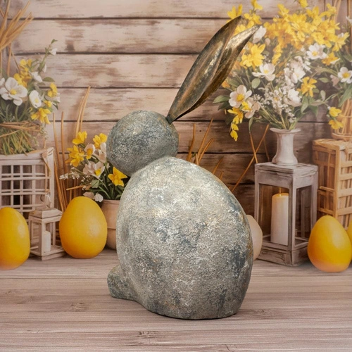 Intesi duża figurka wielkanocna królik szary 49cm dekoracja do salonu lub na komodę