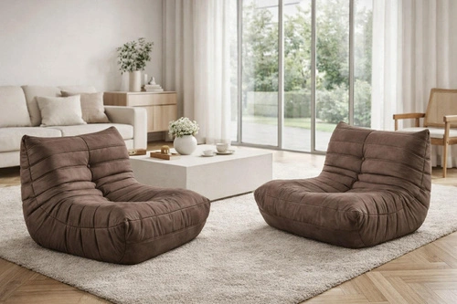 Fotel wypoczynkowy Gufi welurowy brązowy do salonu nowoczesny