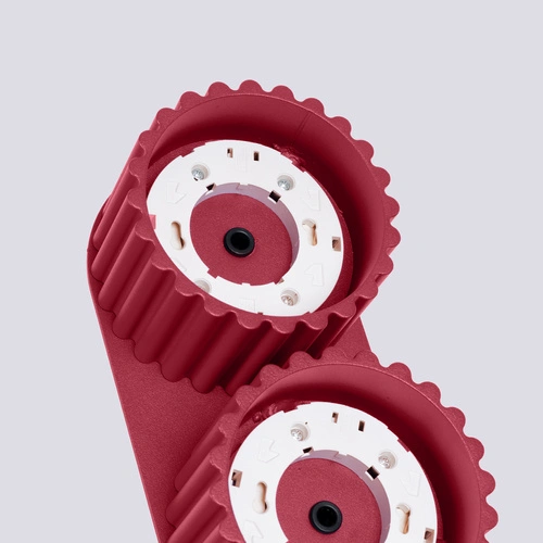 Plafon sufitowy nowoczesny AURA 2 burgund okrągły do salonu i kuchni aluminium