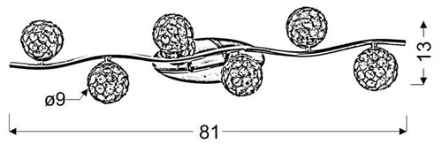 Lampa sufitowa Starlet 6-punktowa chromowana kryształowa do salonu i jadalni 81 cm