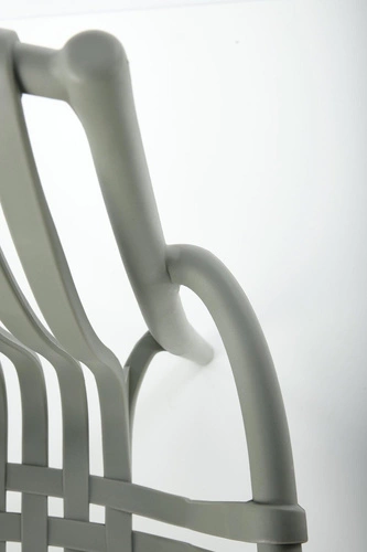 Krzesło ogrodowe z tworzywa Nathan Intesi szare, nowoczesne, łatwe czyszczenie, sztaplowane