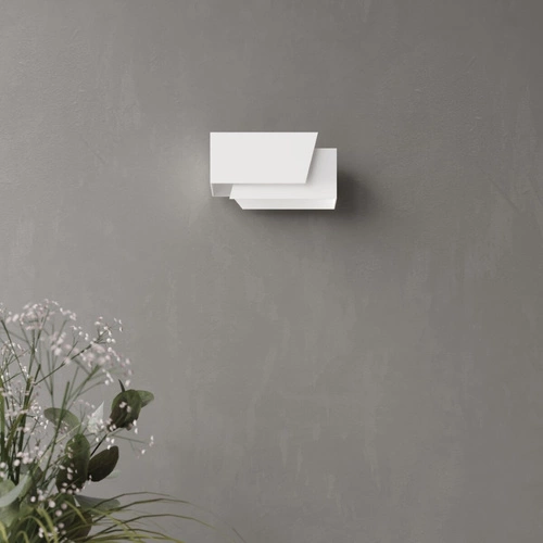 Kinkiet ścienny PIEGARE biały nowoczesny metalowy do salonu i sypialni Sollux Lighting