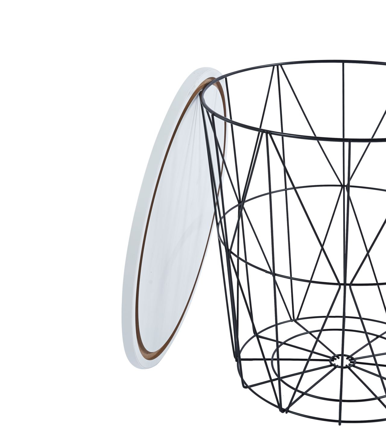 Stolik kawowy Salvatore biały/czarny stelaż