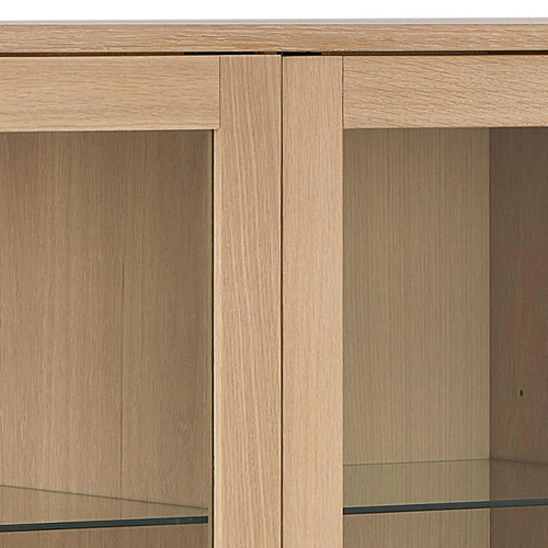 Witryna Marte drewniana skandynawska do salonu dąb bielony 140 cm