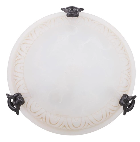 Plafon sufitowy Lusa biały okrągły 30 cm szklany nowoczesny do salonu i kuchni