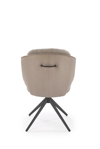 Krzesło obrotowe Arleth Intesi tapicerowane szare z podłokietnikami do biura i salonu