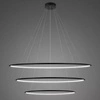 Lampa wisząca LED Ledowe Okręgi czarna 150 cm nowoczesna do salonu z regulacją