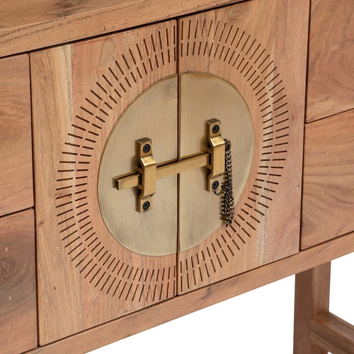 Konsola Jiling akacja Atmosphera drewniana z szafką do przedpokoju lub salonu styl klasyczny