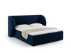 Łóżko tapicerowane Miley niebieskie welurowe 180x200 z pojemnikiem do sypialni glamour