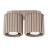 Plafon sufitowy nowoczesny AURA 2 taupe aluminium do salonu i kuchni GU10 2x10W