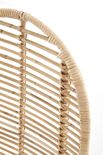 Krzesło rattanowe Oregon Intesi do jadalni i salonu boho na metalowych nogach czarne