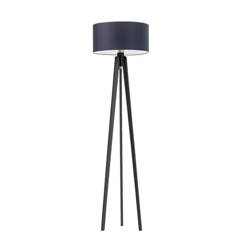Lampa podłogowa MIAMI abażur granatowy stelaż hebanowy