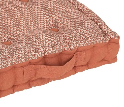 Poduszka na krzesło ogrodowa Shipy kwadratowa pikowana terracotta beżowa Atmosphera 40x40