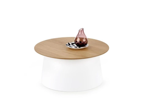 Alter okrągły stolik kawowy biały skandynawski do salonu nowoczesny 69 cm