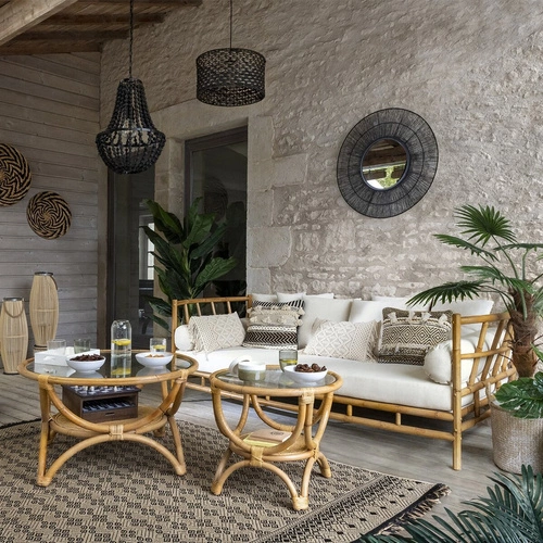 Lampa wisząca Goya czarna drewniana regulowana do salonu i jadalni Atmosphera 38,5 cm