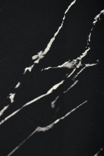 Stół okrągły do jadalni Nasoma czarny marmur nowoczesny glamour na jednej nodze Intesi