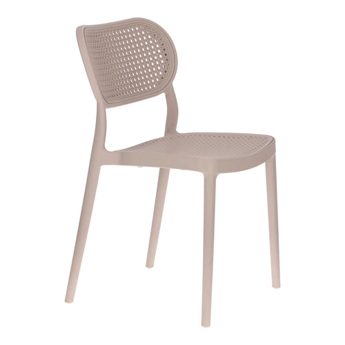 Krzesło ogrodowe Bilto taupe Intesi z polipropylenu, łatwe czyszczenie, sztaplowane boho