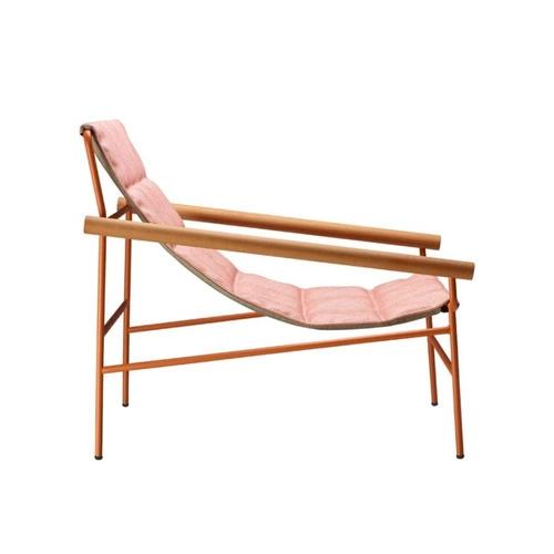 Fotel wypoczynkowy Glam outdoor do ogrodu i na taras, tkanina, styl glamour, z podłokietnikami