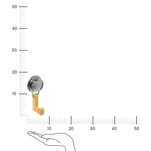 Haczyk ścienny łazienkowy Venterra bambusowy z metalem na przyssawkę boho 5five