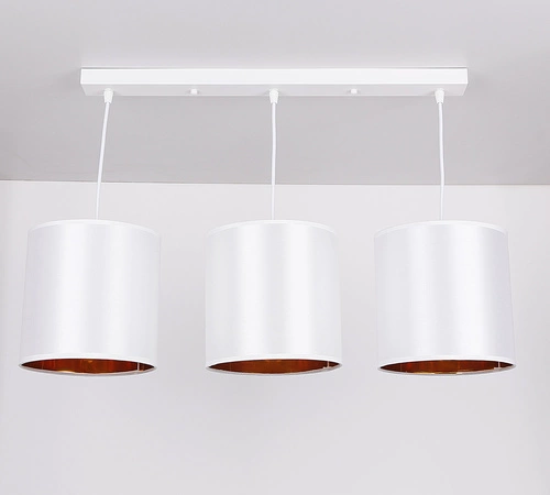 Lampa wisząca Atlanta biały 3x40W E27 abażur biały