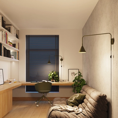 Kinkiet ścienny NOX nowoczesny metalowy oliwkowy zielony do salonu i sypialni 61 cm SOLLUX