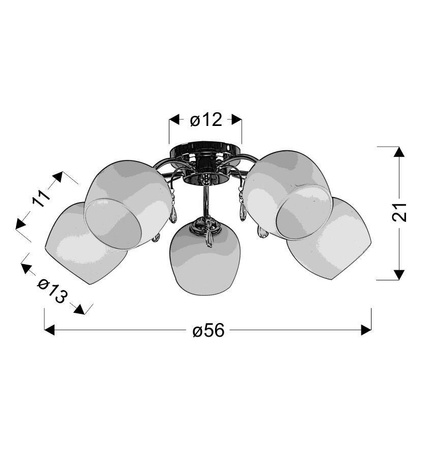 Lampa wisząca Zachera 5x40W E27 biały