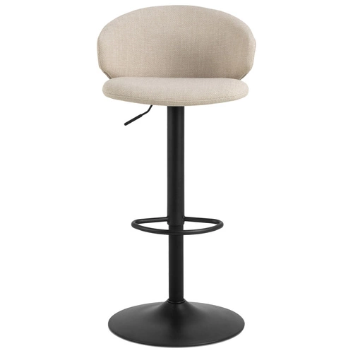 Hoker Ella beżowy z oparciem i podłokietnikami, obrotowy, regulowany, nowoczesny do kuchni