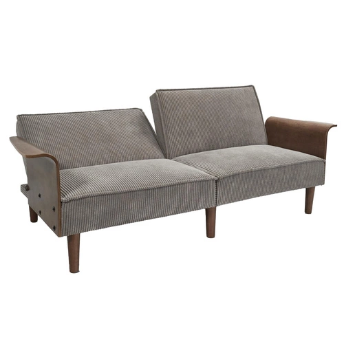 Sofa rozkładana Scott szara sztruksowa 3 osobowa z regulowanym oparciem do salonu Intesi