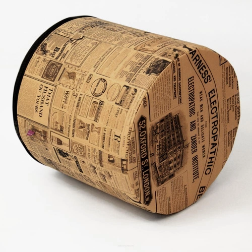 Pufa okrągła The Times Intesi nowoczesna multikolor do salonu lub sypialni tapicerowana 40 cm