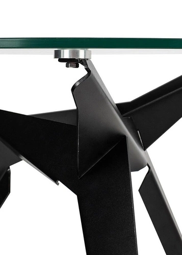 Stół okrągły szklany Troy 90 cm czarny nowoczesny do jadalni i salonu loftowy Intesi