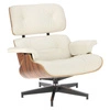 Fotel Vip biały/ rosewood