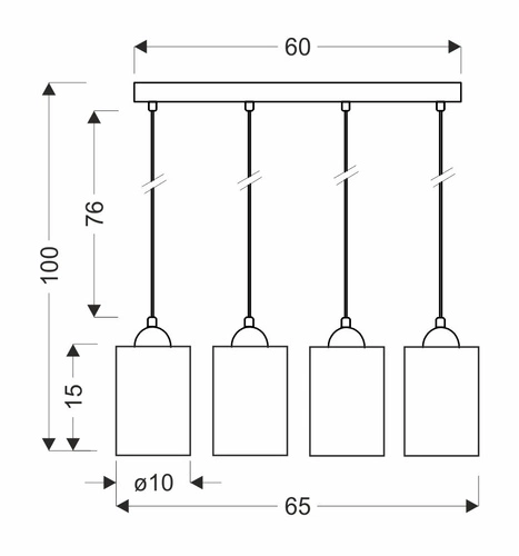 Lampa wisząca Bistro nowoczesna czarna szklana regulowana do kuchni i jadalni