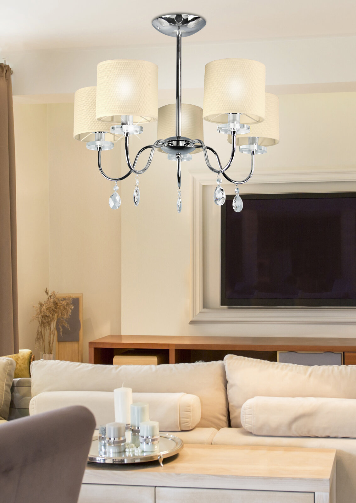 Lampa sufitowa Estera 5x40W E14 chrom