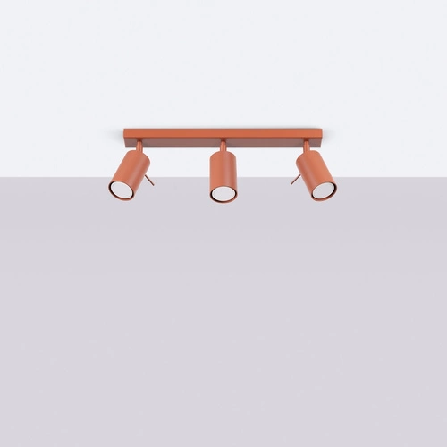 Plafon sufitowy RING 3L czerwony nowoczesny ruchomy do salonu i sypialni Sollux