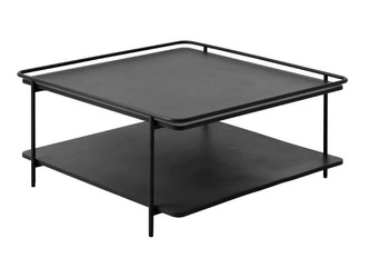 Stolik kawowy Yuba 75x75 czarny kwadratowy metalowy nowoczesny