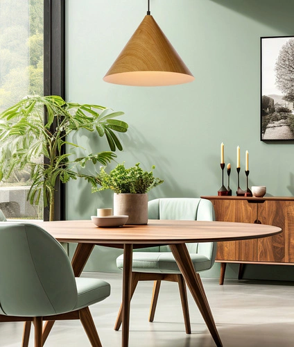 Lampa wisząca Dunca 32 czarny 1x40 E27  klosz jasny dębowy