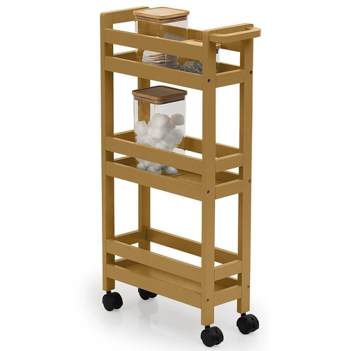 5five simply smart Colors nowoczesny pojemny wózek na kółkach 3-poziomowy musztardowy do kuchni