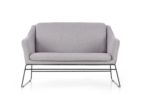 Sofa dwuosobowa Kashira szara welurowa na wysokich nogach do salonu w stylu skandynawskim Intesi