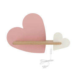 Kinkiet Heart lampa 5W LED 4000K iq kids z przew różowy+biały