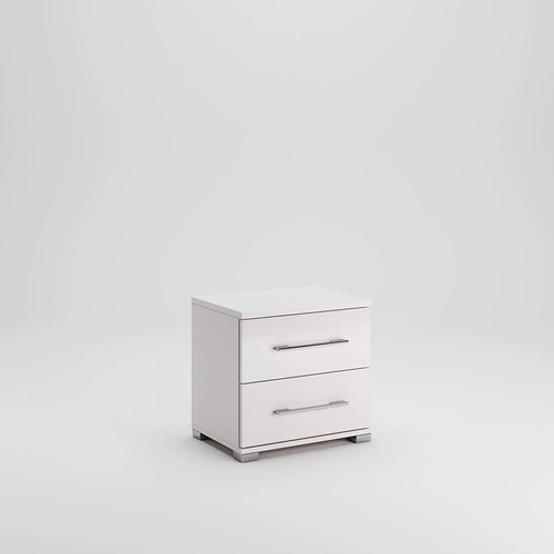 Szafka nocna Intesi Flory 55 cm biały połysk z 2 szufladami – nowoczesny design do sypialni
