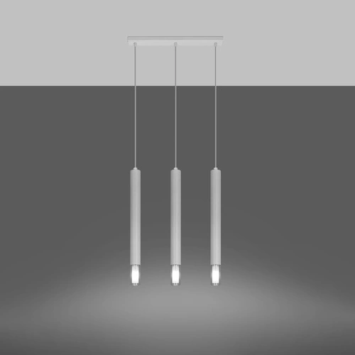 Lampa wisząca Wezyr 3 biała nowoczesna potrójna do salonu, jadalni lub nad wyspę