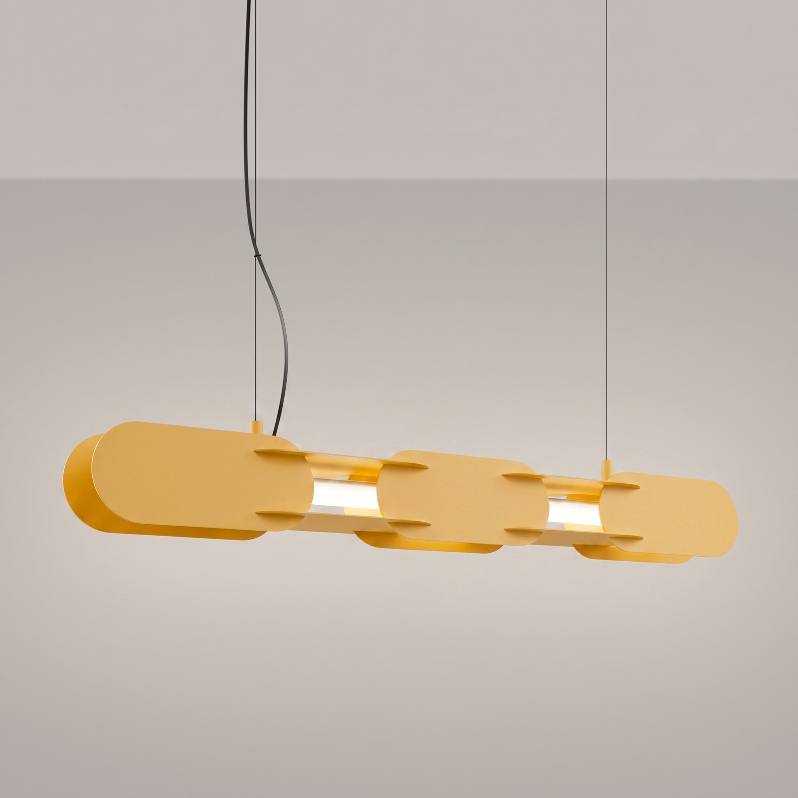 Lampa wisząca LED CHAIN 91 żółta nowoczesna do salonu i jadalni