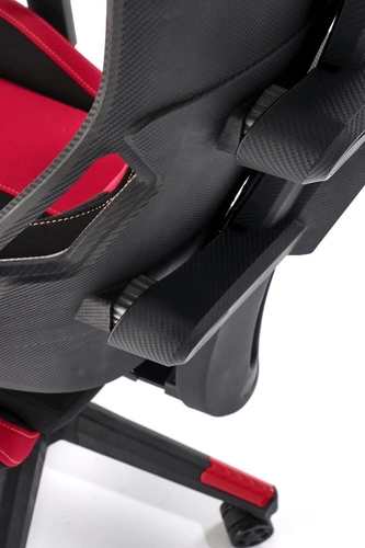 Fotel gamingowy Abruzzi ergonomiczny obrotowy z zagłówkiem czerwony/czarny do biurka