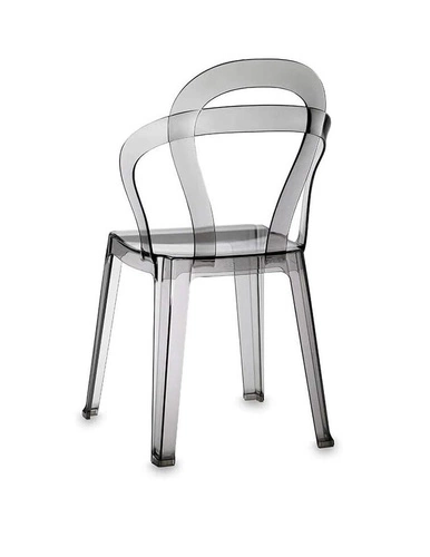 Krzesło do jadalni i ogrodu Titi SCAB Design transparentne dymione sztaplowane poliwęglan glamour