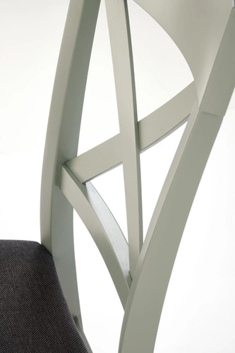 Krzesło drewniane Tutti Intesi do jadalni i salonu nowoczesne tapicerowane zielone