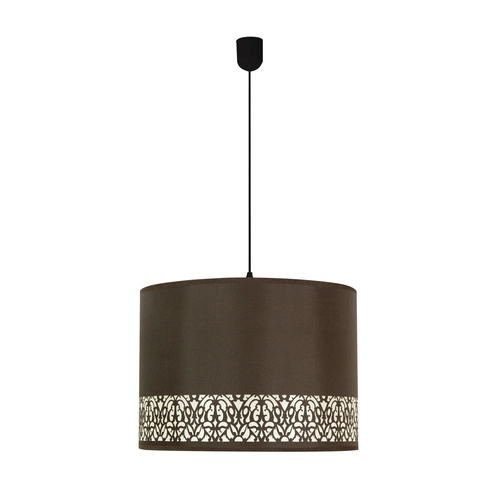 Lampa wisząca Arabesca czarny 33x33x24  1x60W E27 abażur brązowy