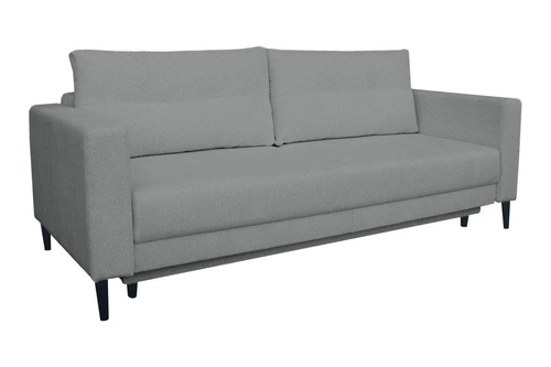 Sofa rozkładana Lara 3 osobowa z funkcją spania i pojemnikiem szara do salonu