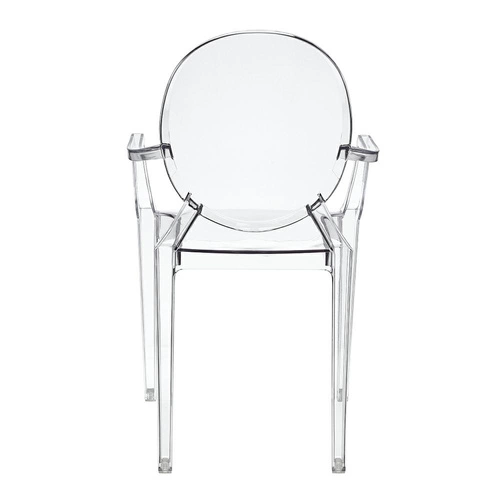 Krzesło transparentne Royal D2.DESIGN do jadalni i salonu ludwikowskie z podłokietnikami